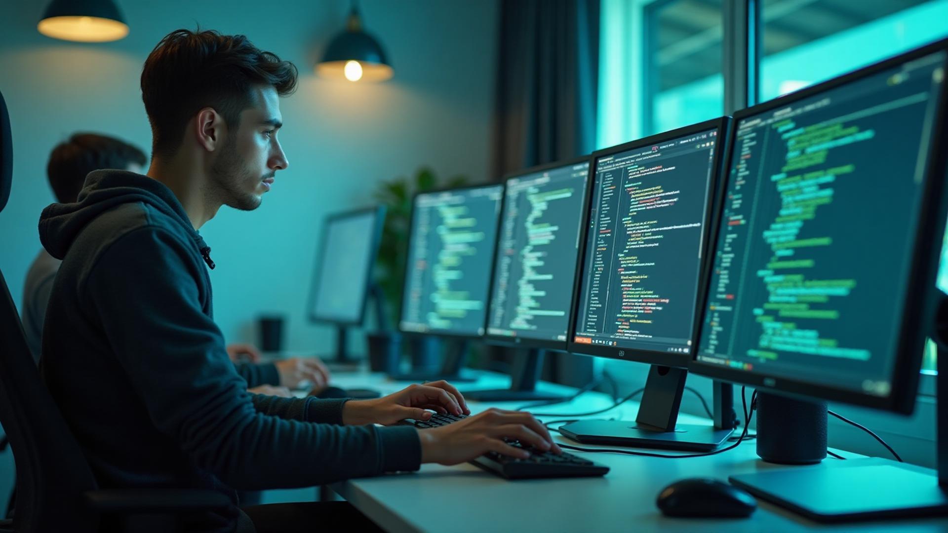 Focused developers coding